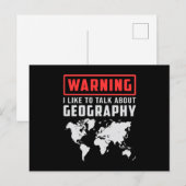 Postale Géographie Professeur Funny Carte Continents Cadea (Devant / Derrière)