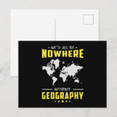 Postale Géographie Professeur Funny Monde Continents Carte (Devant / Derrière)