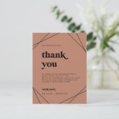 Postale Géométrique moderne | Carte de réception Merci cui (Debout devant)