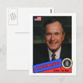 Postale George H.W. Carte Bush Baseball (Devant / Derrière)