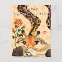 Giraffe romantique Drôle carte Saint Valentin