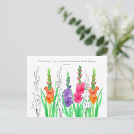 Postale Gladiola Scripture Psaumes 103 Carte de prière (Debout devant)