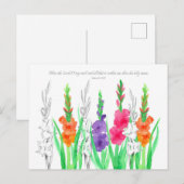 Postale Gladiola Scripture Psaumes 103 Carte de prière (Devant / Derrière)