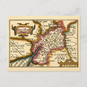 Postale Gloucestershire Comté Angleterre Ancienne carte An