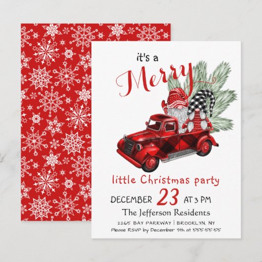 Postale Gnomes mignons Joyeux petit Noël Carte (Devant / Derrière)