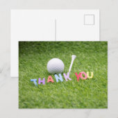 Postale Golf balle & tee carte de remerciements (Devant / Derrière)