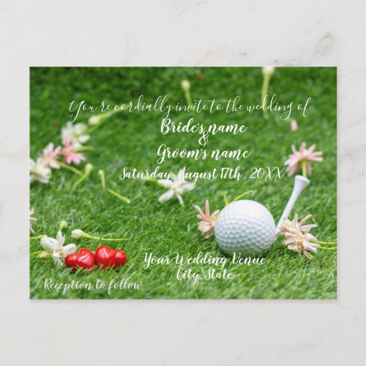 Postale Golf Carte de golf balle de golf sur vert (Devant)
