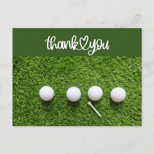 Postale Golf Carte de remerciements au golf avec balle de (Devant)
