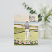 Postale Golf carte de remerciements terrain d'aquarelle (Debout devant)