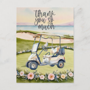 Postale Golf carte de remerciements terrain d'aquarelle