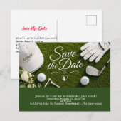 Postale Golf carte de sauvegarde de date pour mariage (Devant / Derrière)