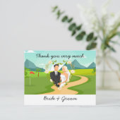 Postale Golf Mariage Carte de remerciements pour l'aquarel (Debout devant)