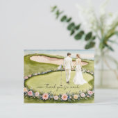 Postale Golf mariage terrain de golf carte de remerciement (Debout devant)