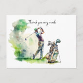 Postale Golfeur en terrain de golf aquarelle carte de reme (Devant)