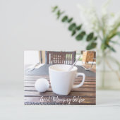 Postale Good Morning golfer avec balle de golf et carte ca (Debout devant)