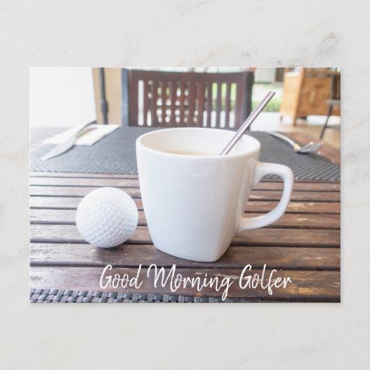 Postale Good Morning golfer avec balle de golf et carte ca (Devant)