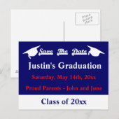 Postale Graduation Enregistrer La Carte Date Avec Blanc (Devant / Derrière)