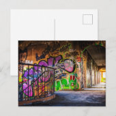 Postale Graffiti Art perdu Bâtiment abandonné Carte postal (Devant / Derrière)