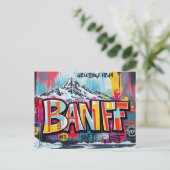 Postale Graffiti de station de ski Banff Canada Carte post (Debout devant)