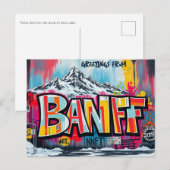 Postale Graffiti de station de ski Banff Canada Carte post (Devant / Derrière)