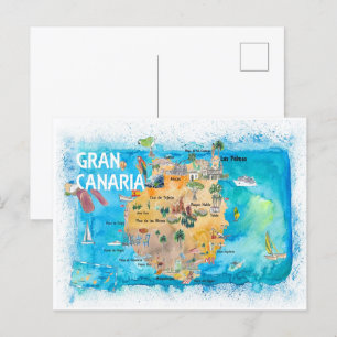 Postale Gran Canary Canarias Espagne Carte illustrée