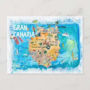Postale Gran Canary Canarias Espagne Carte illustrée