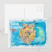 Postale Gran Canary Canarias Espagne Carte illustrée (Devant / Derrière)