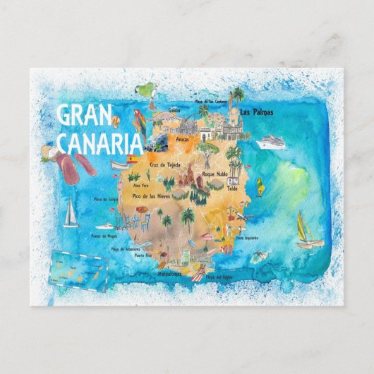 Postale Gran Canary Canarias Espagne Carte illustrée (Devant)