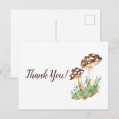Postale Grand Carte de remerciements de champignons Brown (Devant / Derrière)