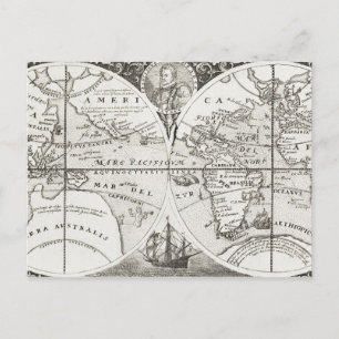 Postale Grand Voyages Vieux Antique Carte générale Monde