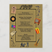 Grande carte d'anniversaire 1949