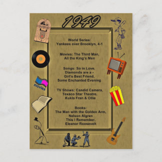 Postale Grande carte d'anniversaire 1949