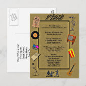 Postale Grande carte d'anniversaire 1950 (Devant / Derrière)