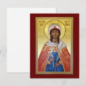 Postale Grande carte de prière martyr Barbara (Devant / Derrière)
