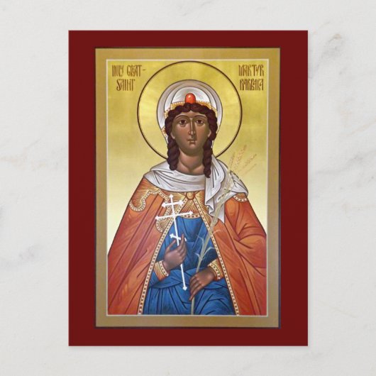 Postale Grande carte de prière martyr Barbara (Devant)