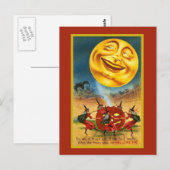 Postale Grande carte Lune Halloween (Devant / Derrière)
