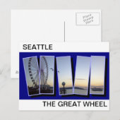 POSTALE GRANDE CARTE POST SIÈGE ROUE (Devant / Derrière)