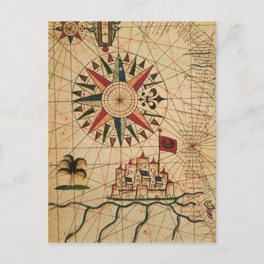 Postale Graphique de Portolan | Carte du Caire, Egypte (Devant)