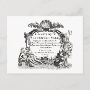 Postale Gravure sur carte classique avec Neptune & sea mon