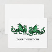 Postale Green Elegant Dragons Numéro de tableau Carte post (Devant / Derrière)
