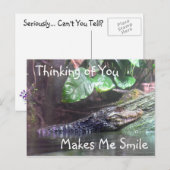 Postale 'Grimaces d'alligator : Pensée à vous - carte (Devant / Derrière)
