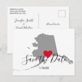 Postale Gris Alaska Forme de la carte Enregistrer la date (Devant / Derrière)