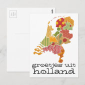 Postale Groetjes Uit Holland Province Carte Style Patchwor (Devant / Derrière)