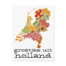 Groetjes Uit Holland Province Carte Style Patchwor