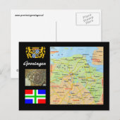 Postale Groningen - La carte Pays-Bas (Devant / Derrière)
