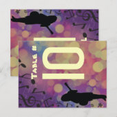 Postale Guitare Bat mitzvah table carte de siège (Devant / Derrière)