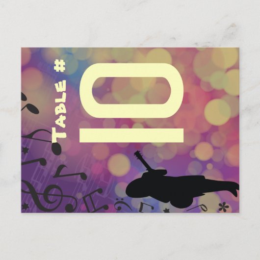 Postale Guitare Bat mitzvah table carte de siège (Devant)