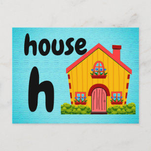 Postale h - carte flash maison