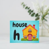 Postale h - carte flash maison (Debout devant)
