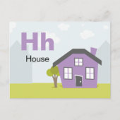 Postale H est pour House - Carte Flash Alphabet (Devant)